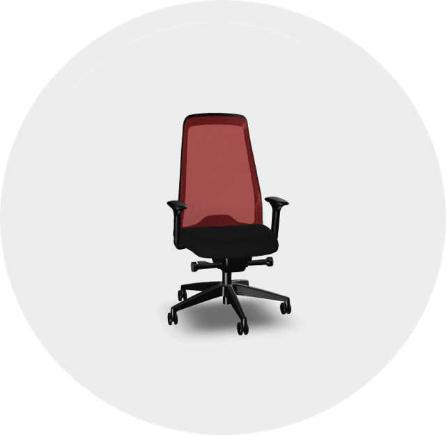 Hoge rugleuning bureaustoel bij Vingerling Kantoor