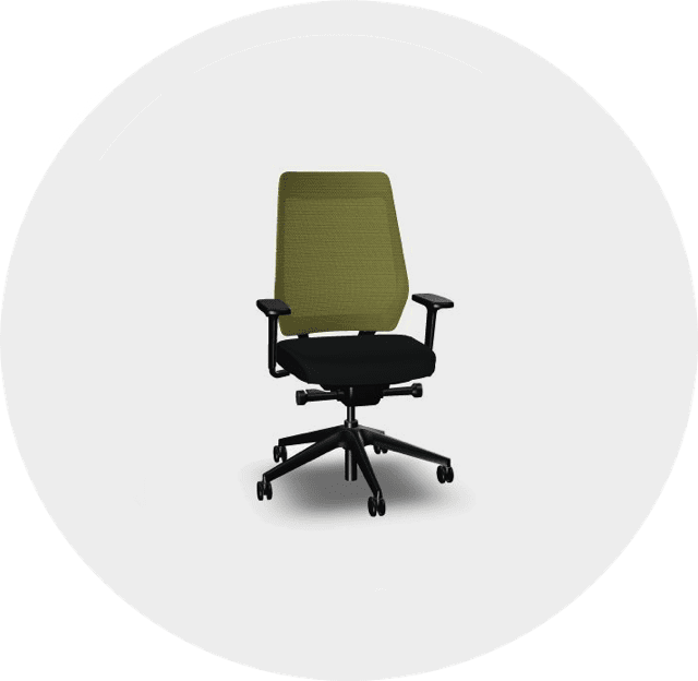 Joyce bureaustoel met netbespannen rug bij Vingerling Kantoor